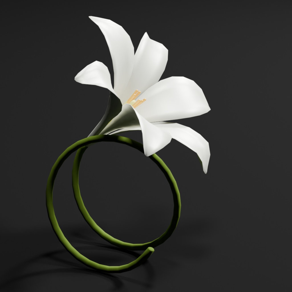 【VRChat】百合の花リング【無料】