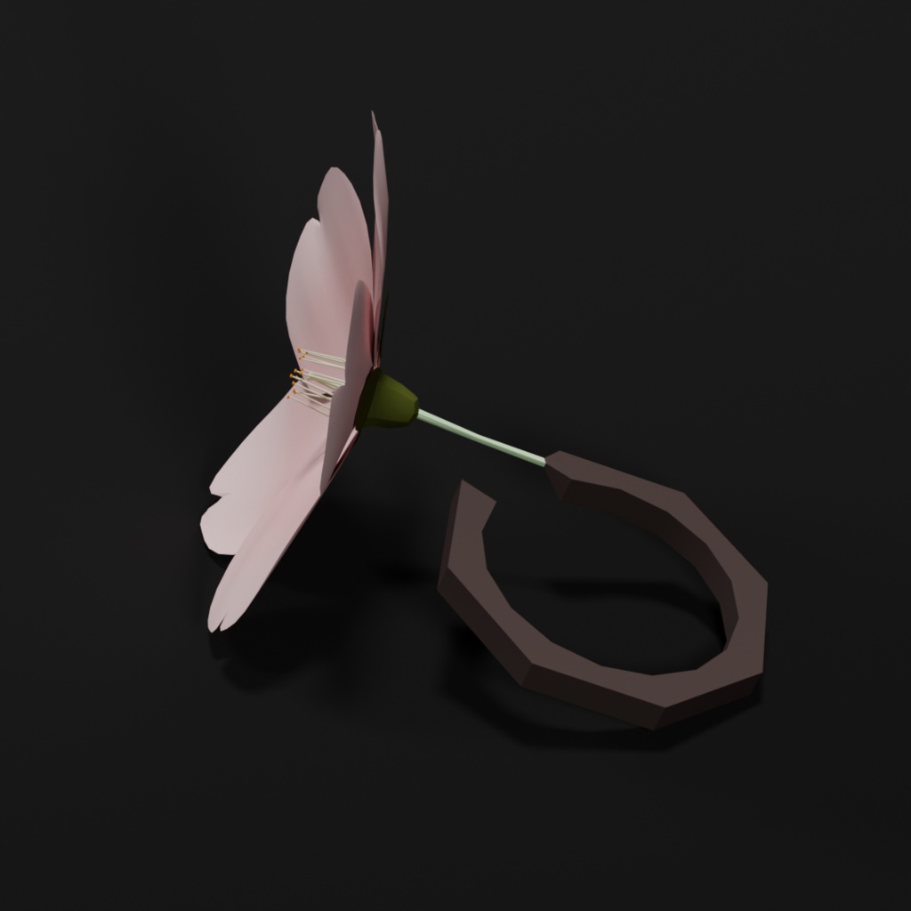 【VRChat】桜の花リング【無料】
