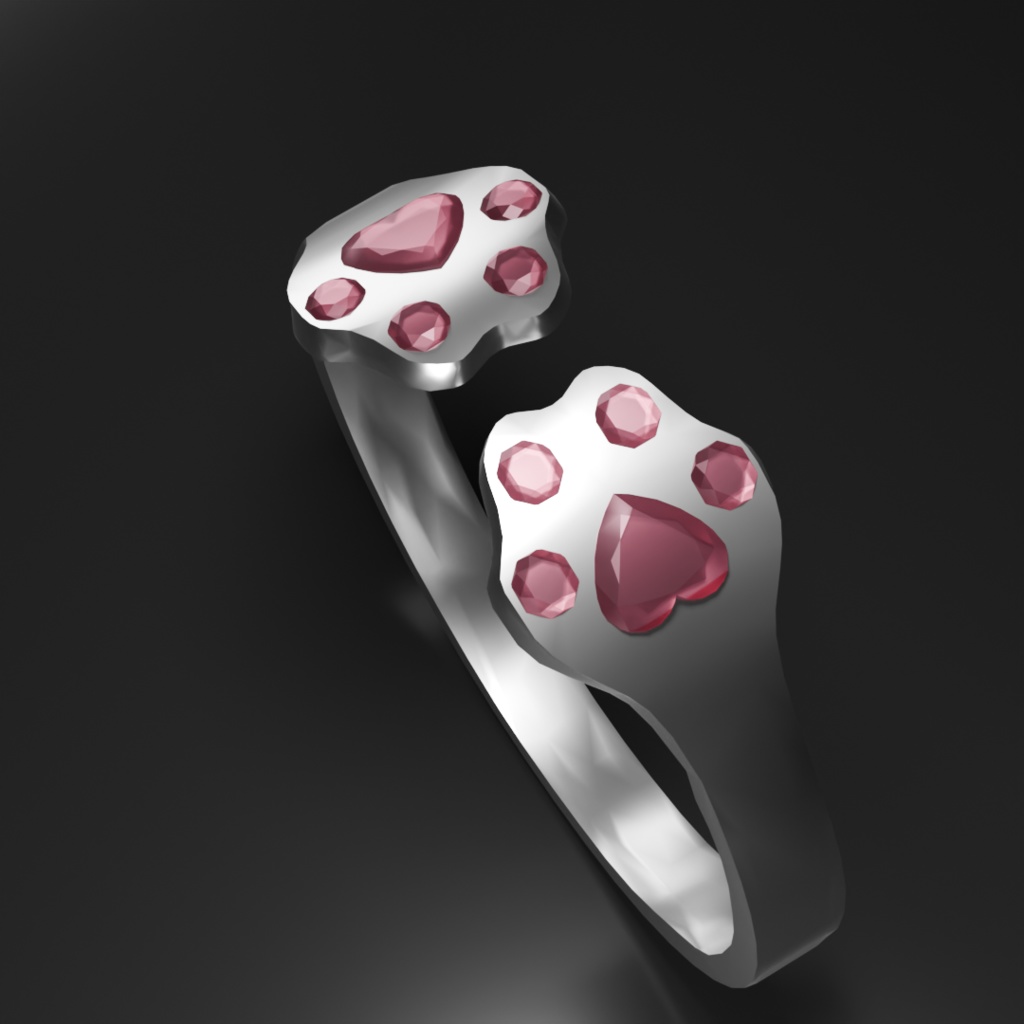 【VRChat】猫の肉球リング【無料】