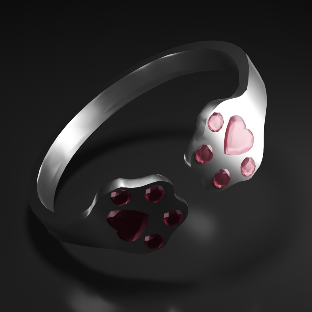 【VRChat】猫の肉球リング【無料】