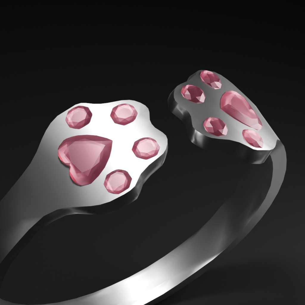 【VRChat】猫の肉球リング【無料】