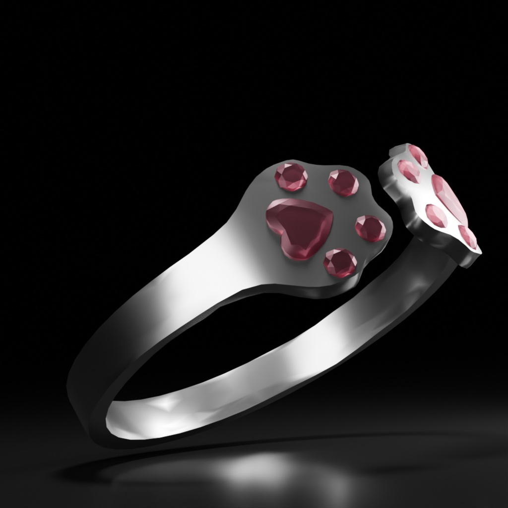 【VRChat】猫の肉球リング【無料】