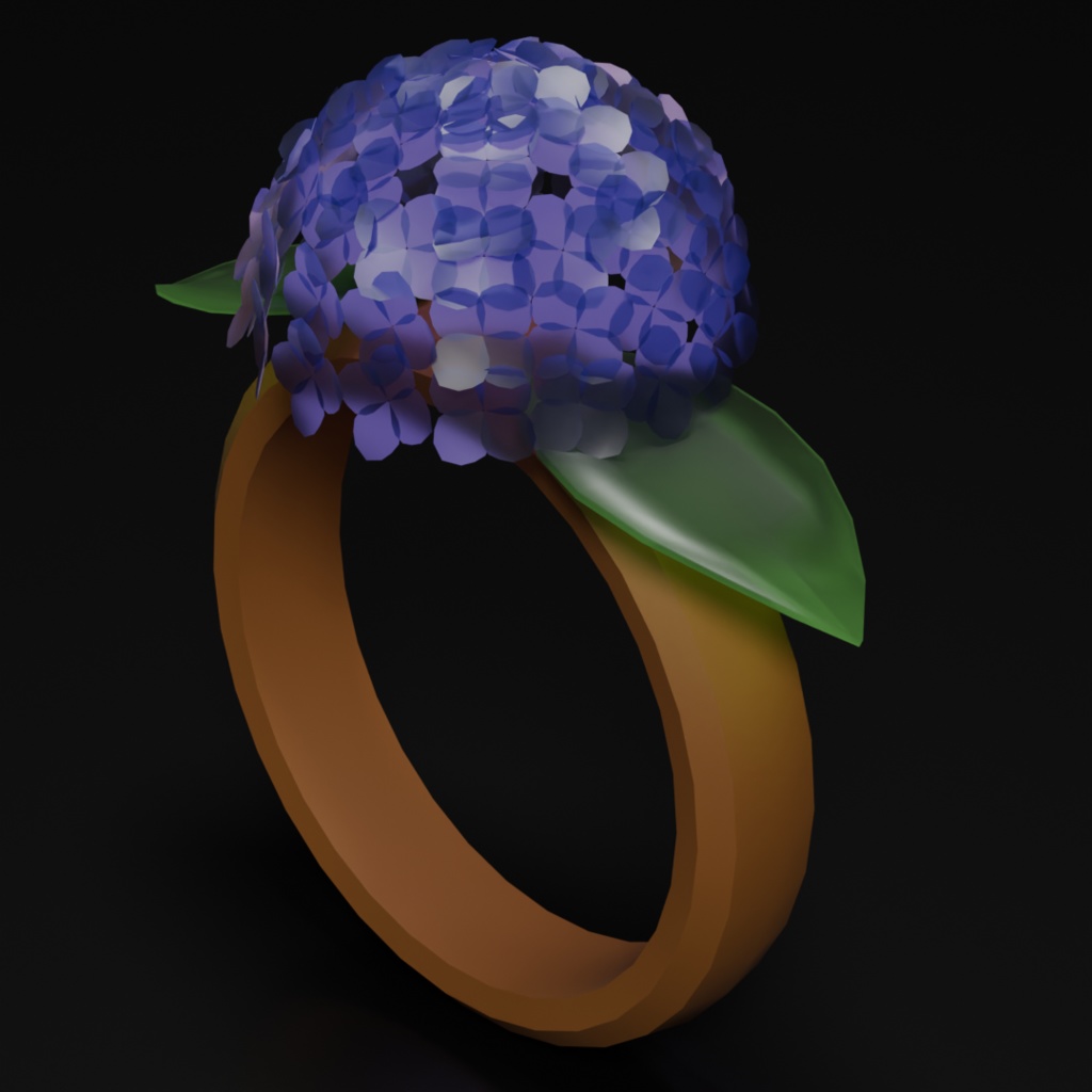 【VRChat】紫陽花リング【無料】