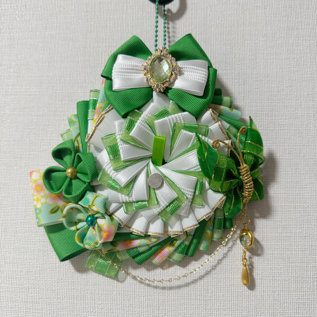 【痛ロゼット】57mm缶バッジ 黒 紅色 朱色 ゴールド 花