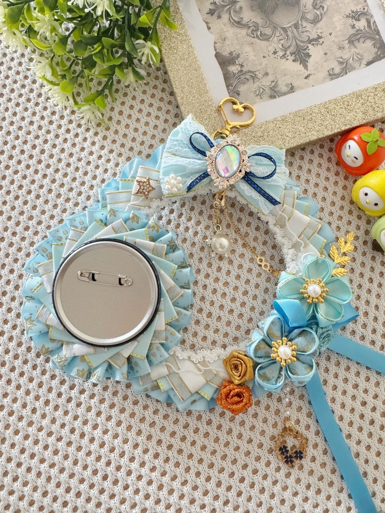 【痛ロゼット】55-75mm缶バッジ ゴールド 翡翠 緑