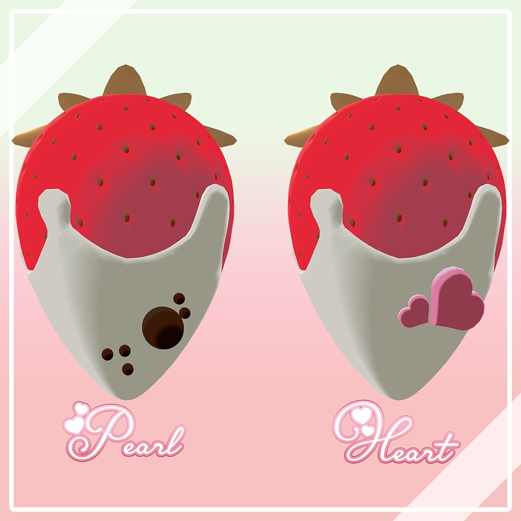 苺のピアス-2025-02-Strawberry Earring【VRChat向けアクセサリー】