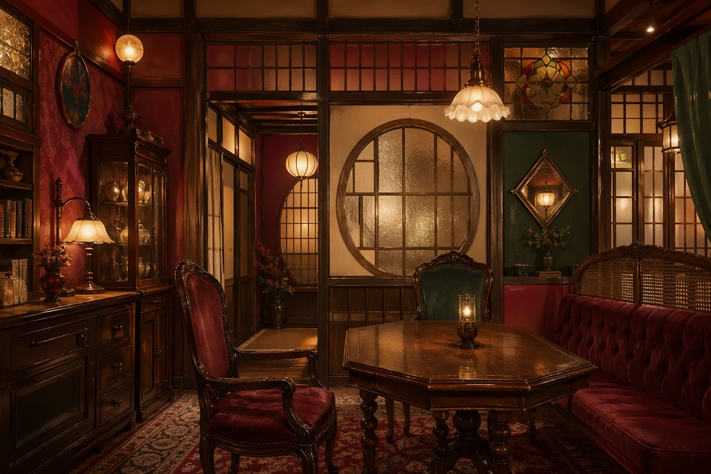 大正レトロ和風背景素材セット 5種