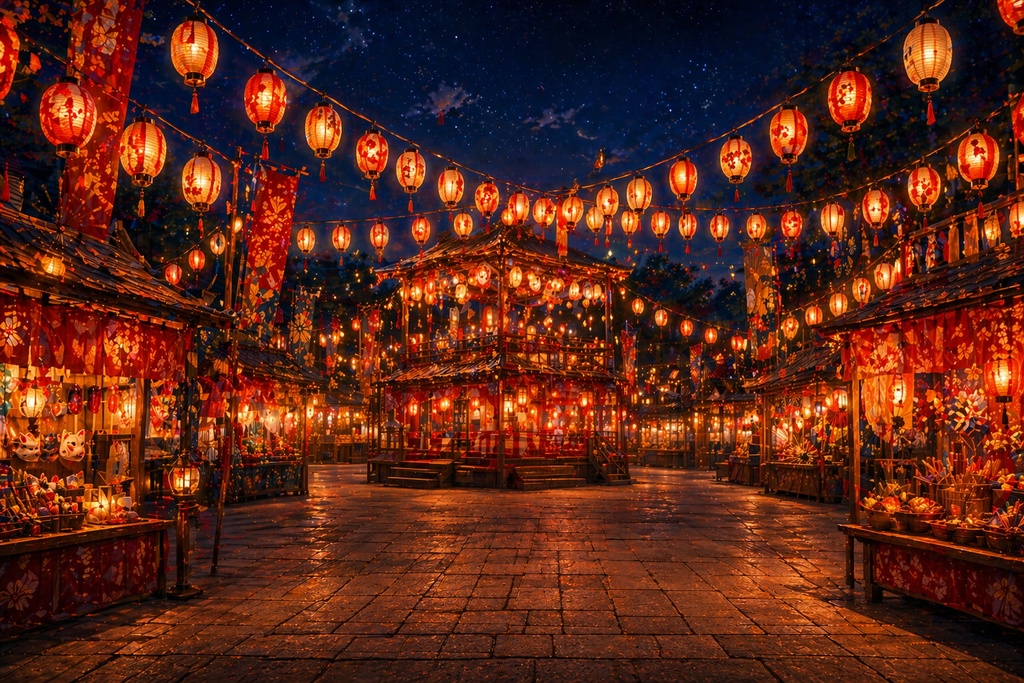 夏祭り背景素材セット 5種