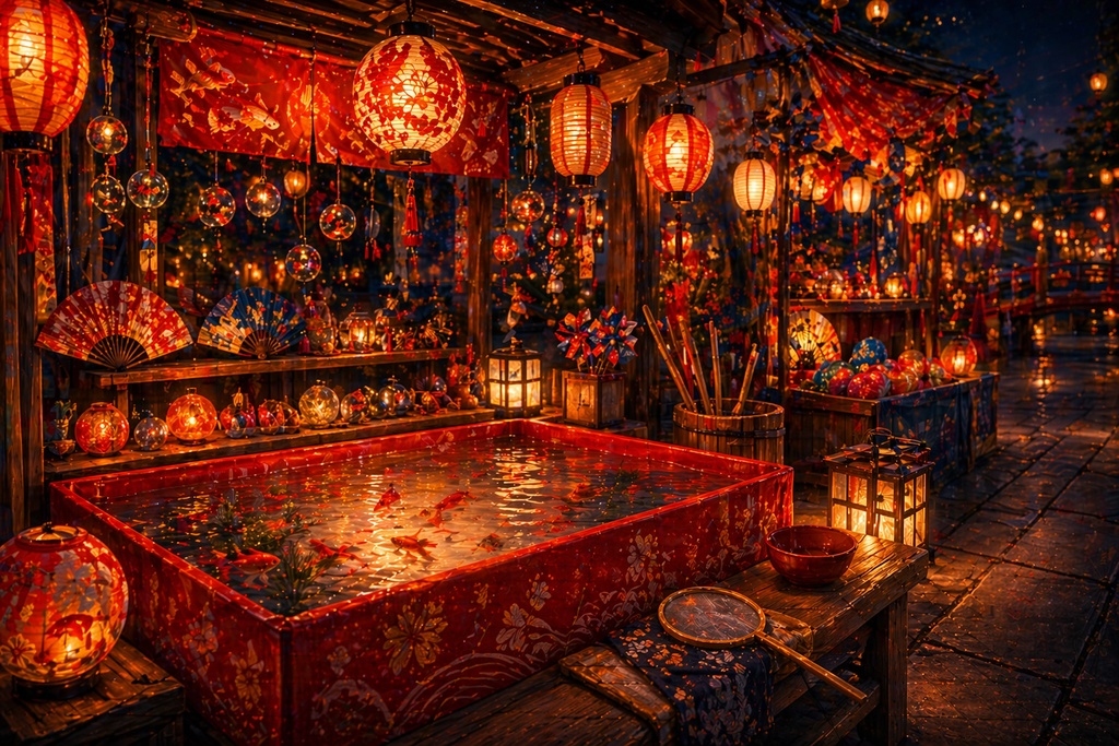 夏祭り背景素材セット 5種