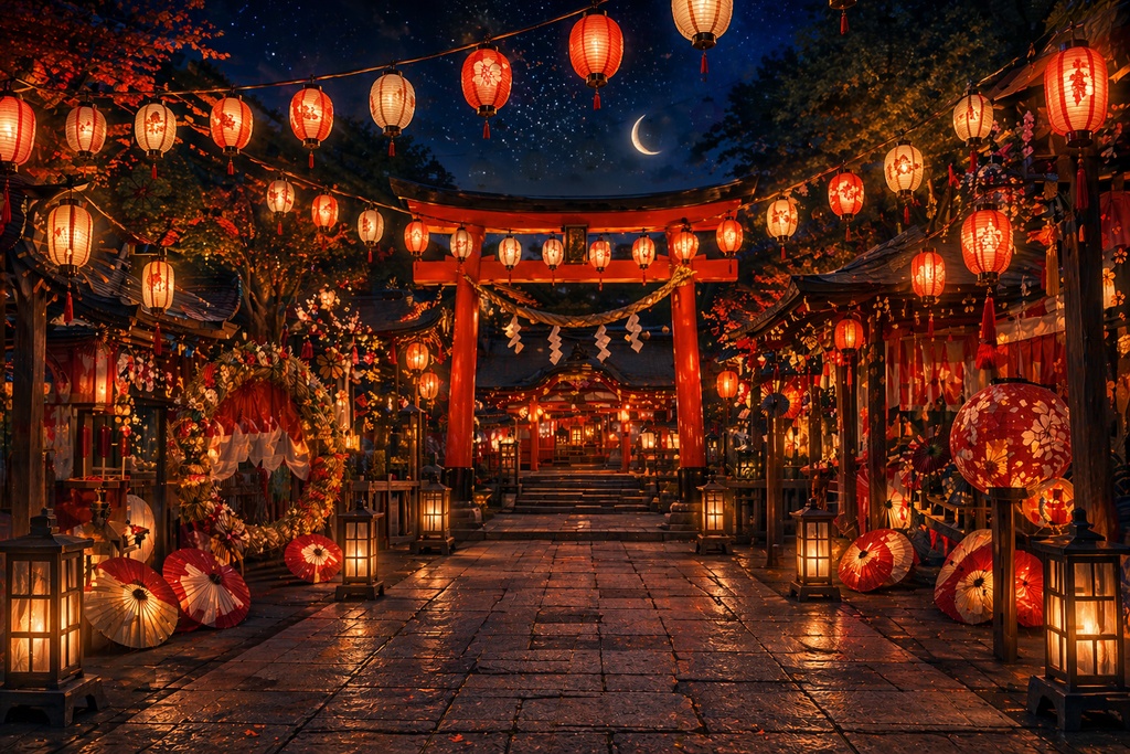 夏祭り背景素材セット 5種