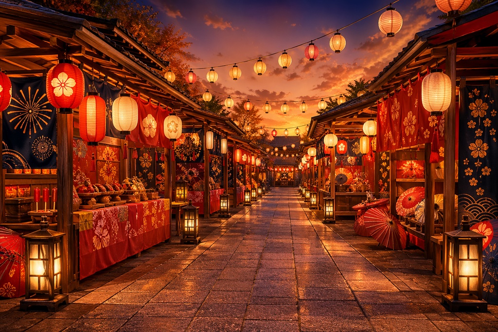 夏祭り背景素材セット 5種