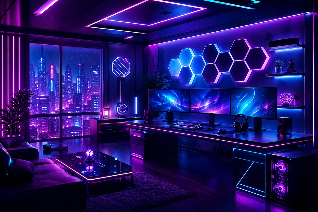 配信・TRPGに使えるサイバー部屋背景素材セット 5種