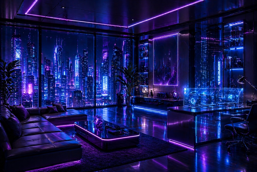 配信・TRPGに使えるサイバー部屋背景素材セット 5種