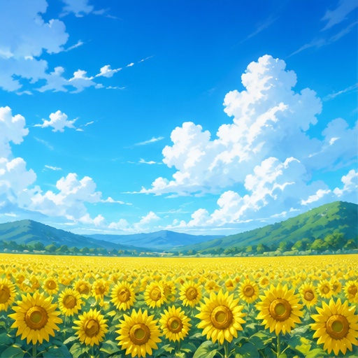 【5枚セット】ひまわり畑 背景素材｜商用利用可