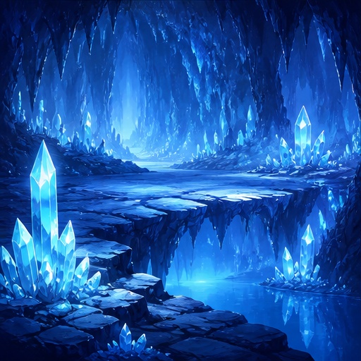 【サイズ選択】水晶洞窟 背景素材|商用利用可