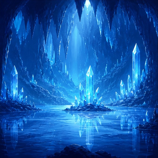 【サイズ選択】水晶洞窟 背景素材|商用利用可