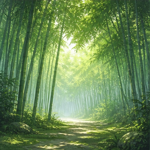 【サイズ選択】竹林の小径 背景素材|商用利用可