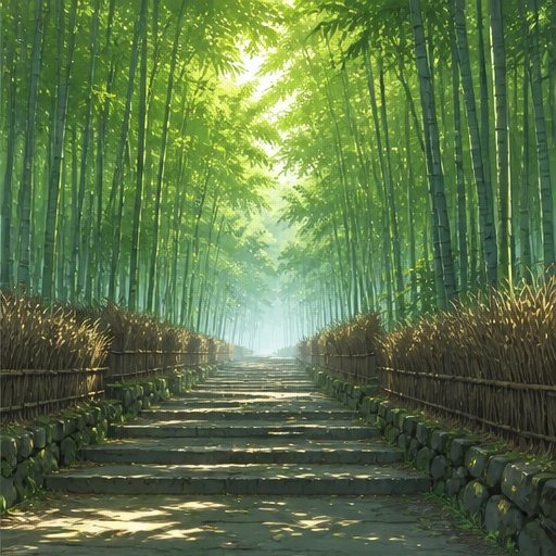【サイズ選択】竹林の小径 背景素材|商用利用可