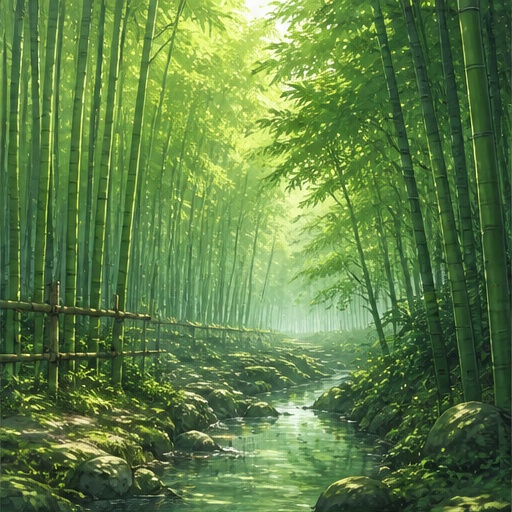 【サイズ選択】竹林の小径 背景素材|商用利用可