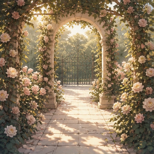 【5枚セット】優雅な薔薇庭園 背景素材｜商用利用可