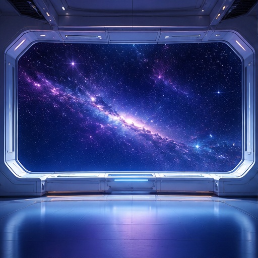 【5枚セット】宇宙ステーション展望室 背景素材｜商用利用可