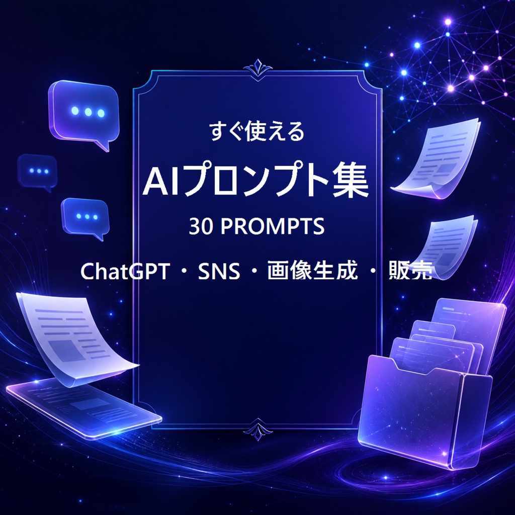 【すぐ使える】AIプロンプト集30個｜SNS・画像生成・動画・販売文・配信企画