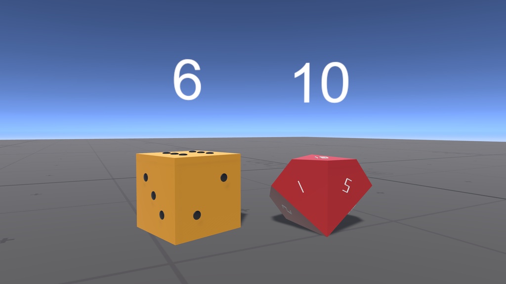 【VRChatワールド向け】出た目が表示される6面&10面ダイス - MAKIVRCDice6and10