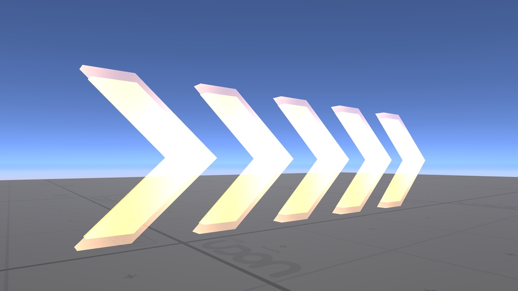 【VRChatワールド向け】空中浮遊 案内矢印-MAKINeonGuideArrows-