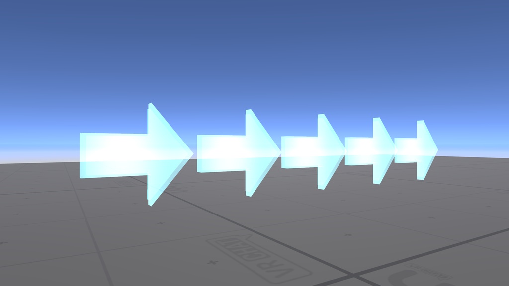 【VRChatワールド向け】空中浮遊 案内矢印-MAKINeonGuideArrows-