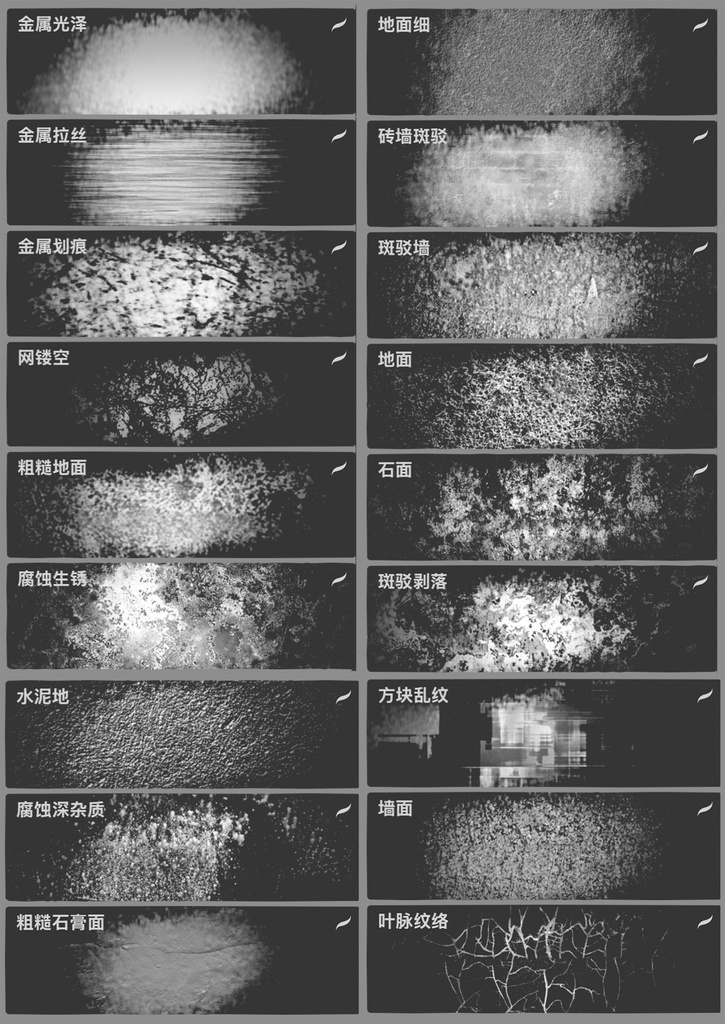 Procreateブラシ - 質感・テクスチャ(ノイズ点、線列)56本
