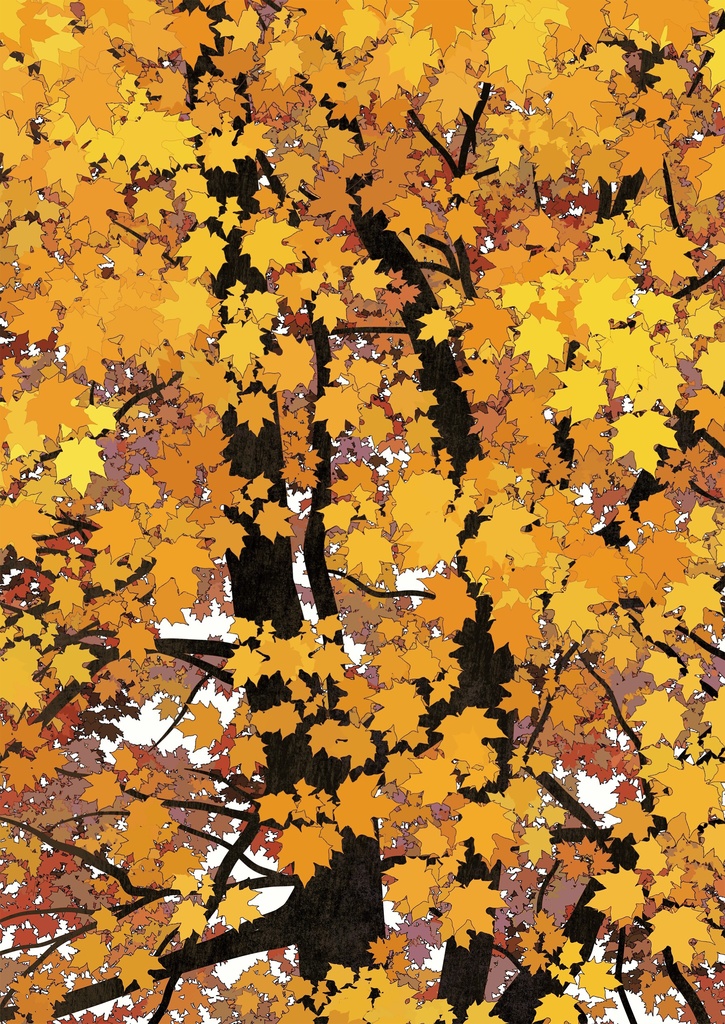 Procreateブラシ - 自動で縁取りの葉っぱ(紅葉、サルナシの葉、竹の葉、松の葉、松葉、ヤナギの葉、バラの葉、バラの葉)150本