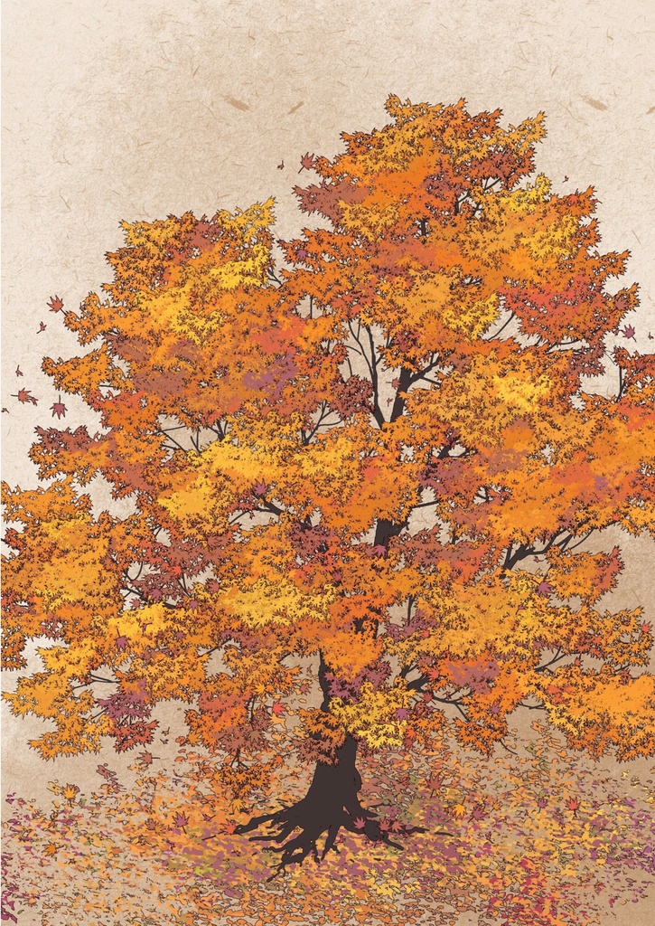 Procreateブラシ - 自動で縁取りの葉っぱ(紅葉、サルナシの葉、竹の葉、松の葉、松葉、ヤナギの葉、バラの葉、バラの葉)150本