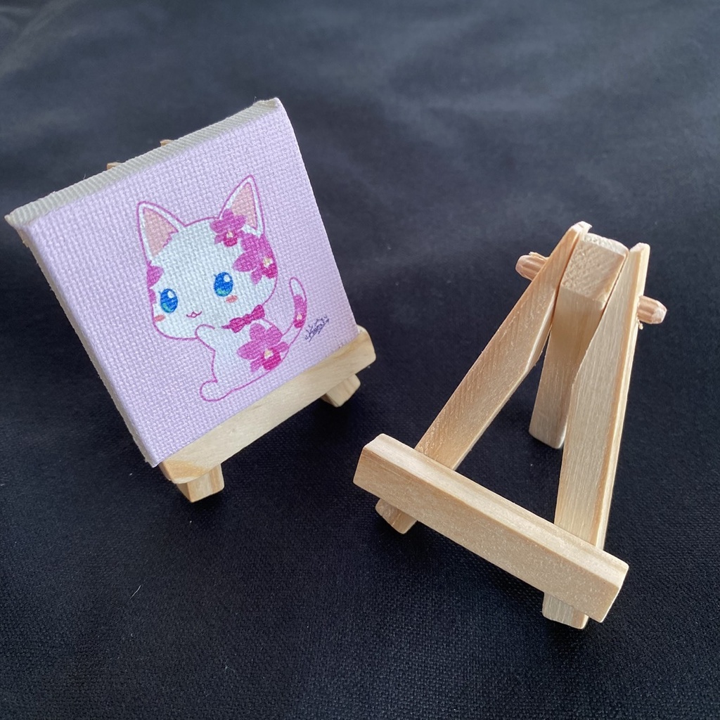 見返り花猫 ミニキャンバス