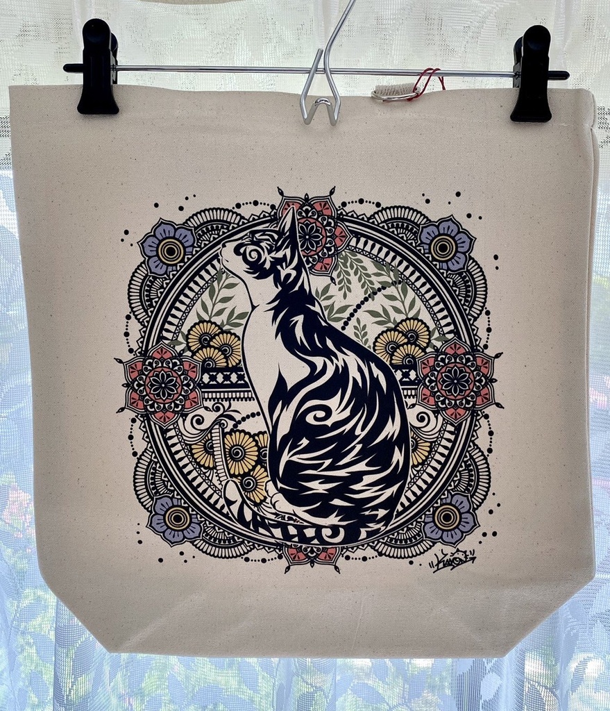 トライバル風トートバッグ【狼・猫】