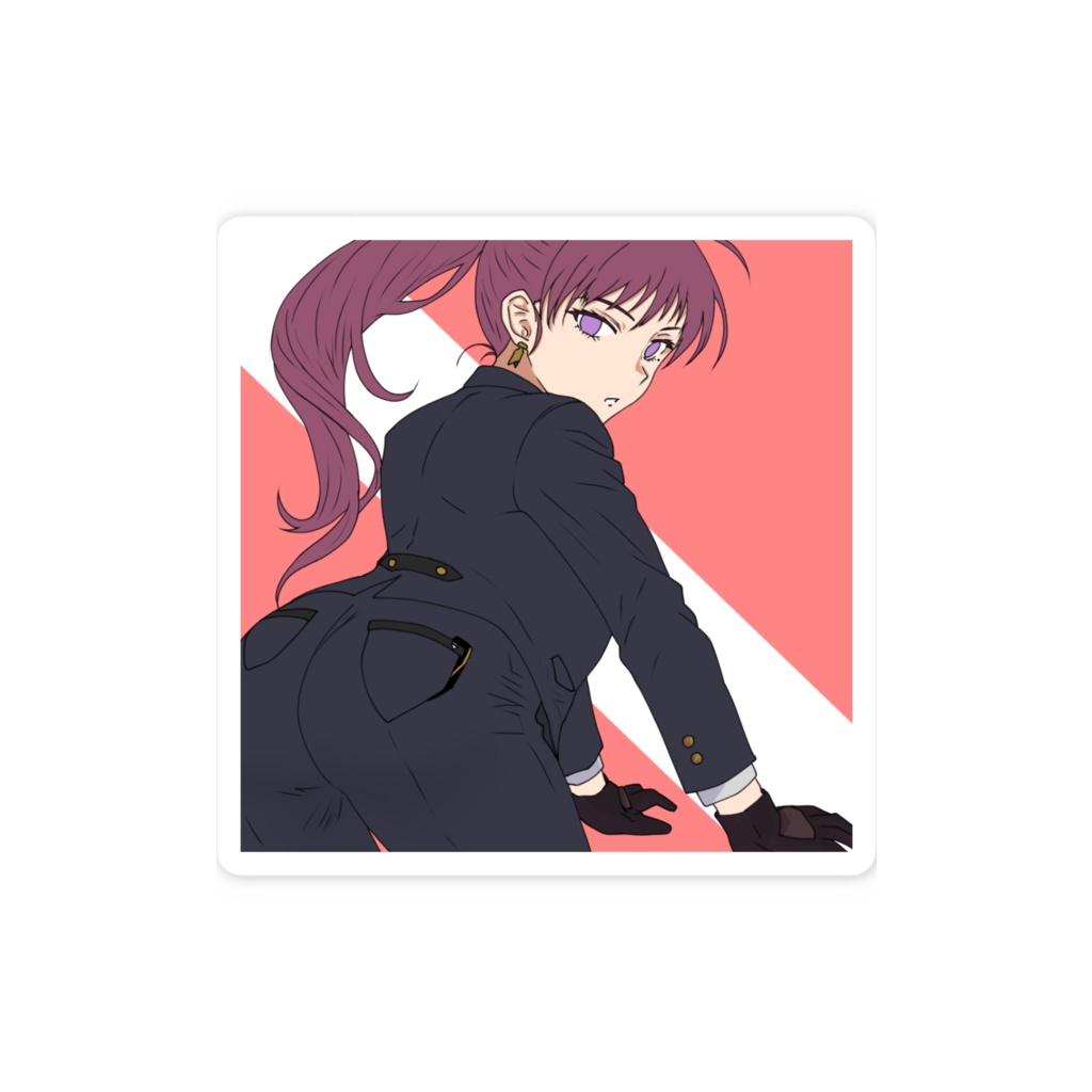 スマホステッカー(ドラー後ろ姿/ベタ塗)