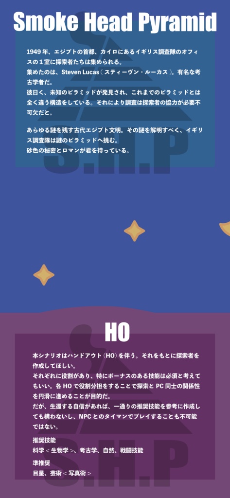 【新クトゥルフ神話TRPG】Smoke Head Pyramid / SPLL:E109384