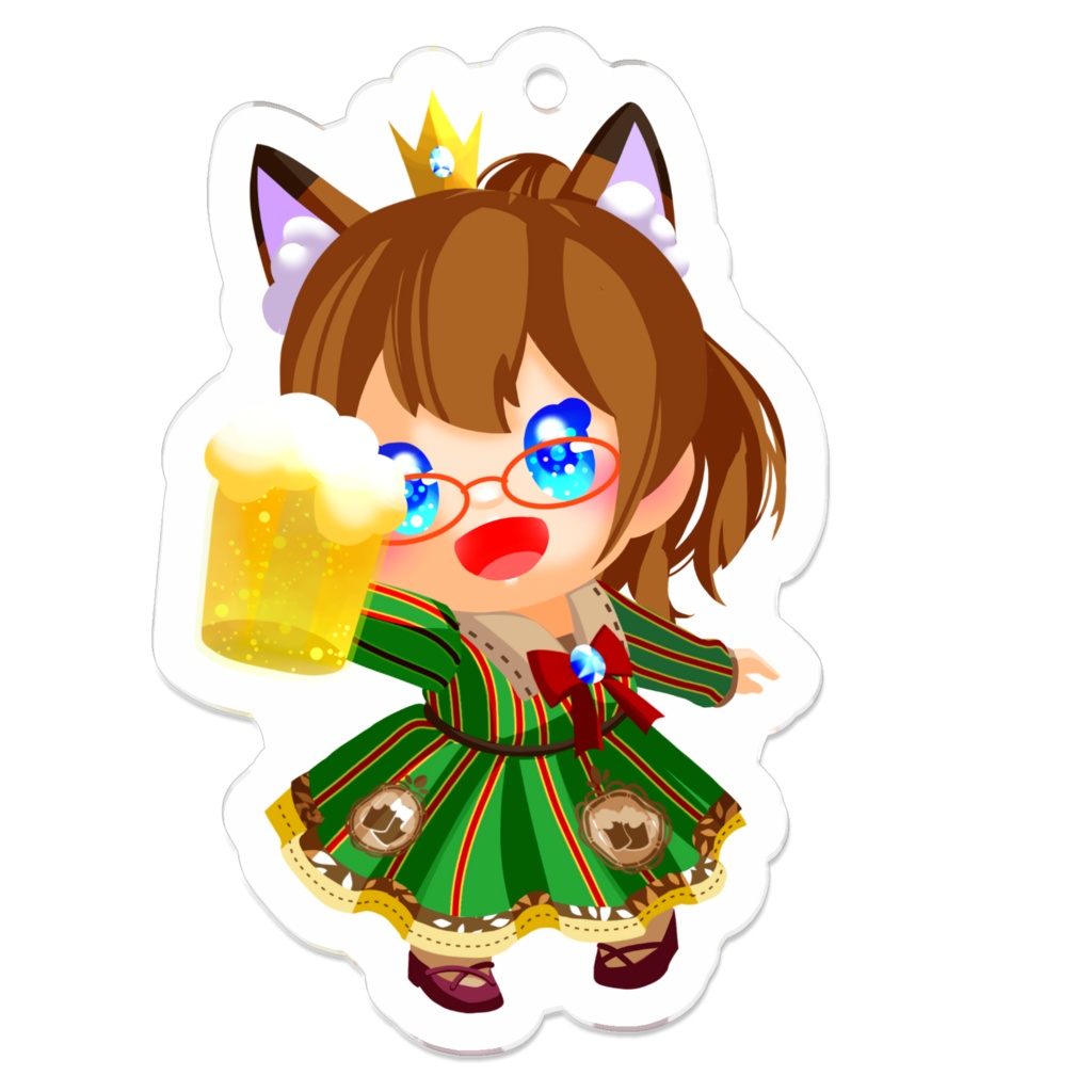 お茶会のドン　アクリルキーホルダー(50x50mm)