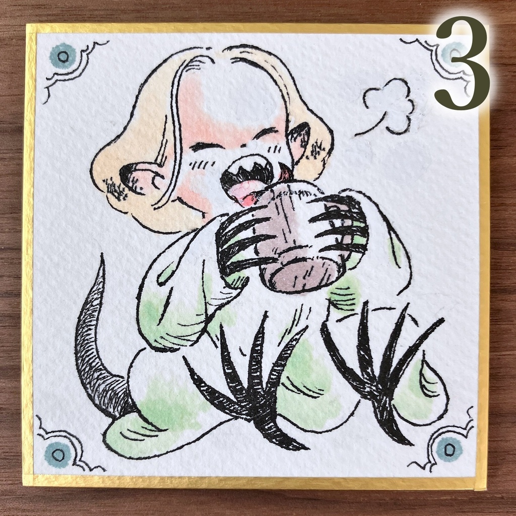 豆色紙 ブブとミシェル1 原画