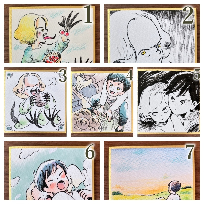 豆色紙　ブブとミシェル1　原画