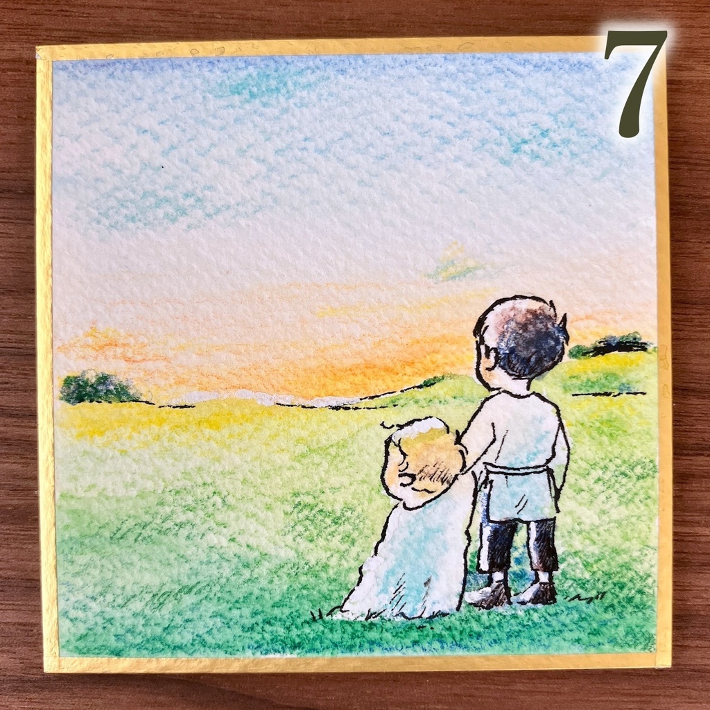 豆色紙 ブブとミシェル1 原画
