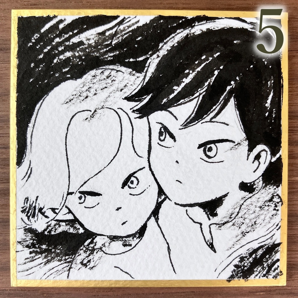 豆色紙 ブブとミシェル1 原画