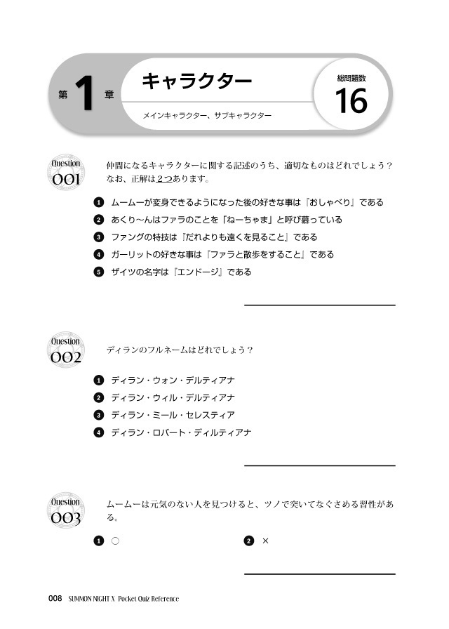 【匿名配送版】サモンナイトX 非公式問題集(SUMMON NIGHT X Pocket Quiz Reference)