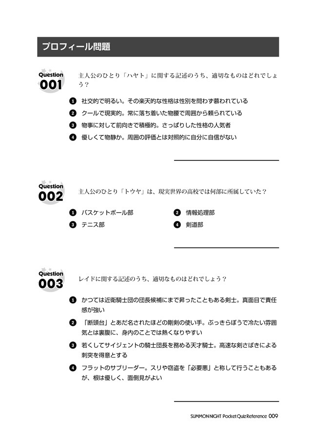 【匿名配送版】サモンナイト 非公式問題集(SUMMON NIGHT Pocket Quiz Reference)