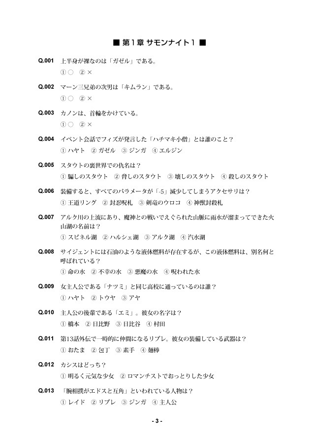 【匿名配送版】サモンナイト1~4過去問題集(サモンナイト非公式問題集)