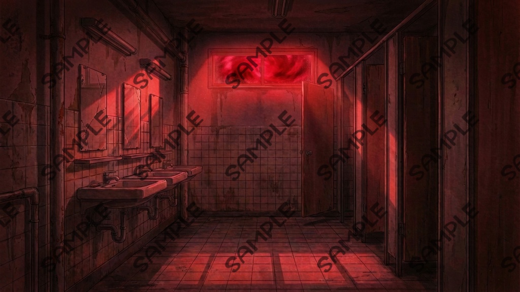 【TRPG・ゲーム背景素材】水彩画風 廃校・学校ホラー39枚セット