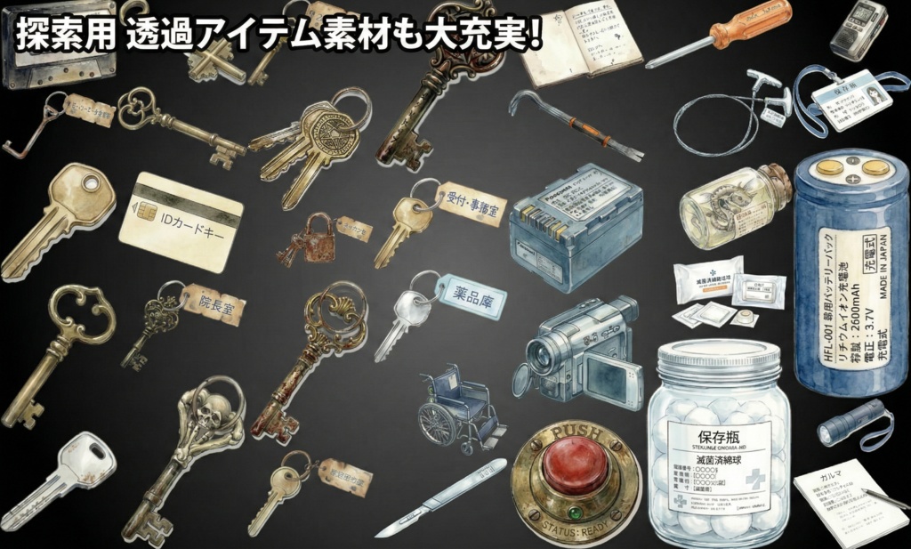 【TRPG背景素材】総合病院コンプリート版|500枚超・差分付き・透過素材189枚