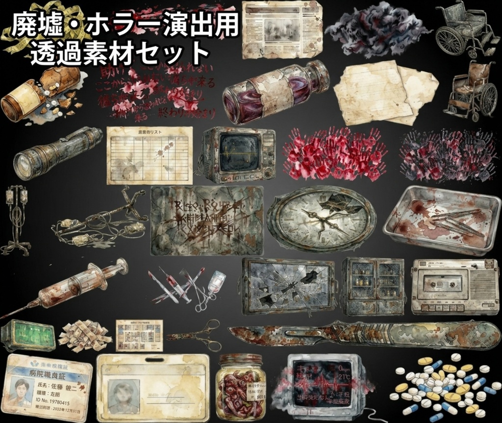 【TRPG背景素材】総合病院コンプリート版|500枚超・差分付き・透過素材189枚