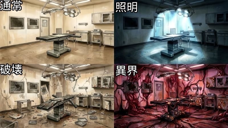 【TRPG背景素材】総合病院コンプリート版|500枚超・差分付き・透過素材189枚