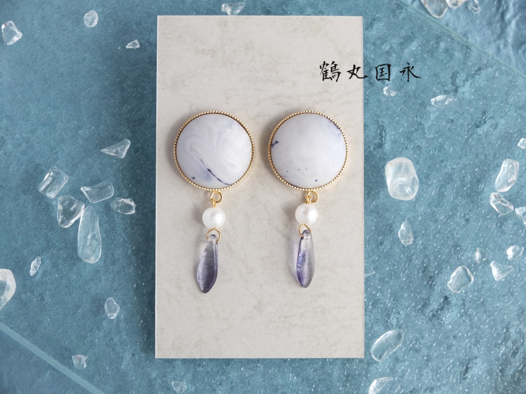 【完売】マーブルカボションピアス/イヤリング