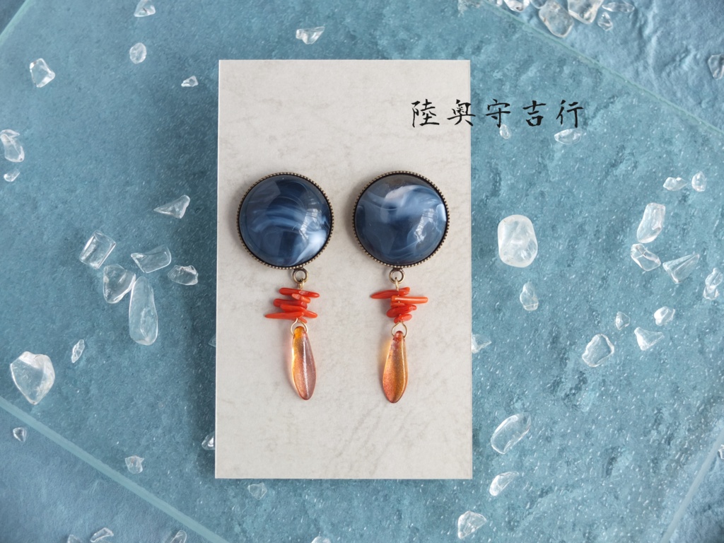 【完売】マーブルカボションピアス/イヤリング